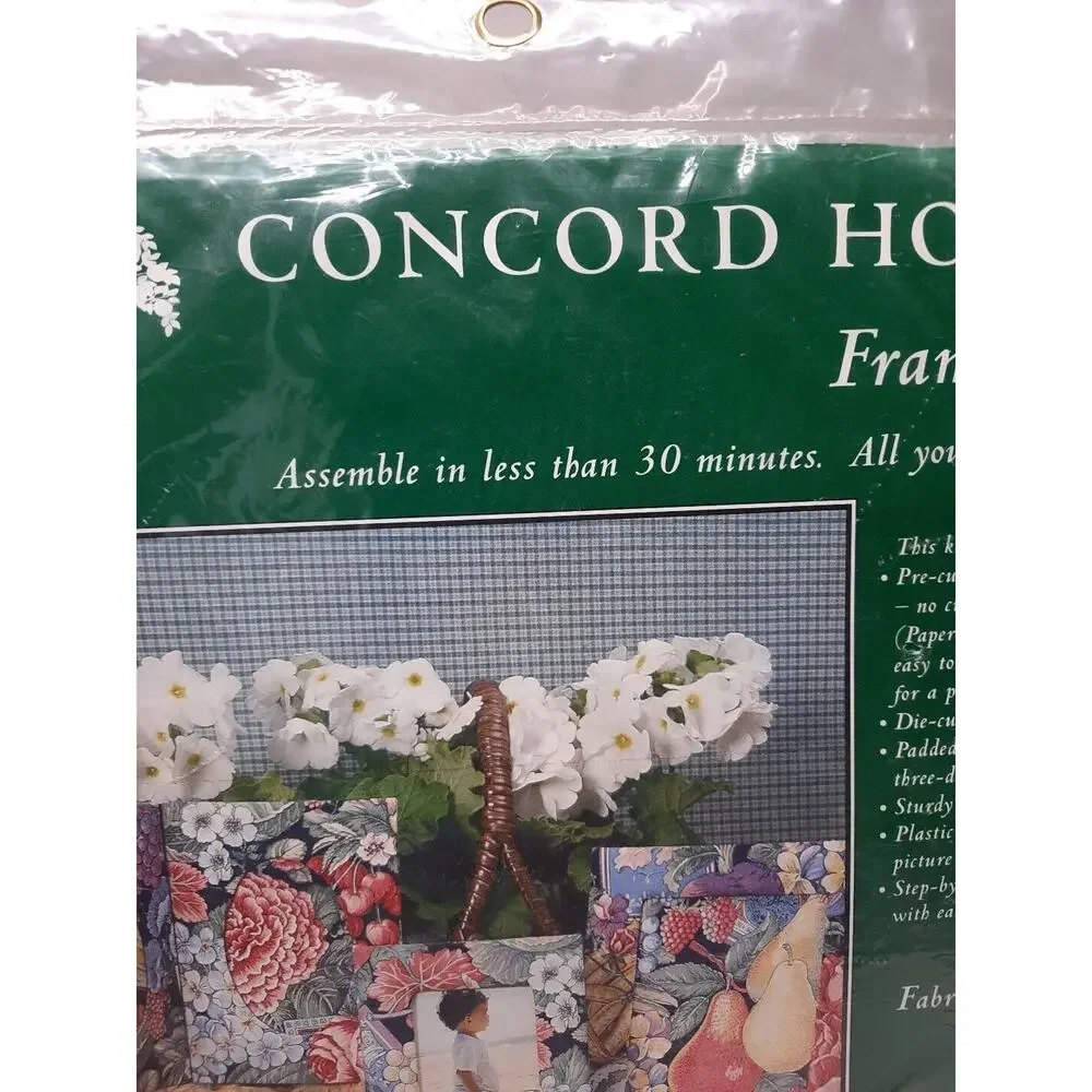 Vintage Concord House Frame Kits 5.25 x 7 Folding Frame Floral Veggie Pattern